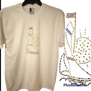 - ✨NWT Short sleeve t-shirt with jeweled sail boat